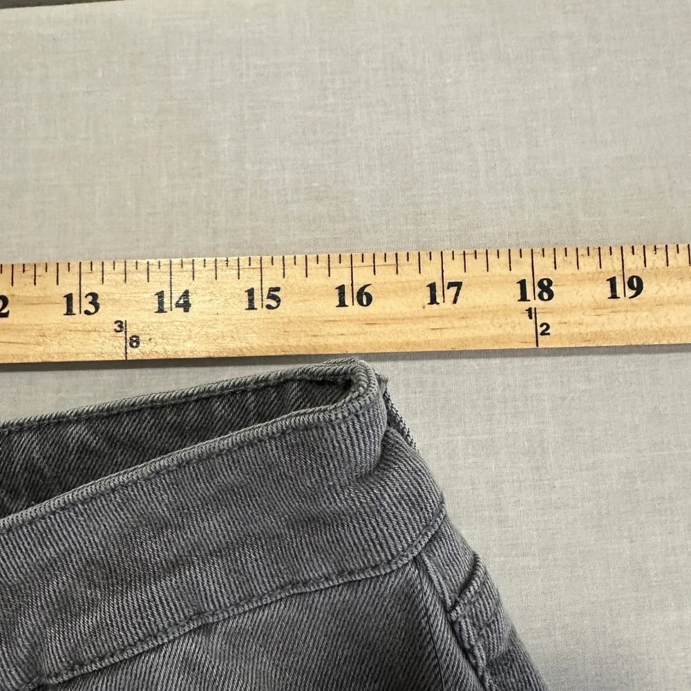 Rebecca Minkoff Women's 16 Wide Leg Jeans Gray Cloud Wash Knee Darting NEW